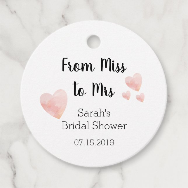 Étiquettes Cadeau Remerciement de Fête de Mariage Moderne Noir et Bl (Devant)