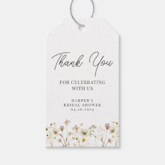Étiquettes-cadeau Remerciement de fleur sauvage aquarelle