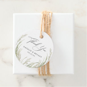 Étiquettes Cadeau Remerciement de mariage à l'herbe des Pampas côté