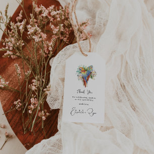 Étiquettes-cadeau Remerciement de mariage au ara macaw tropical