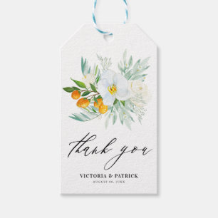 Étiquettes-cadeau Remerciement de mariage aux orchidées aquarelles e