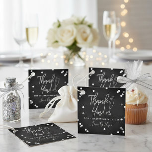 Étiquettes Cadeau Remerciement de mariage avec confettis de champagn