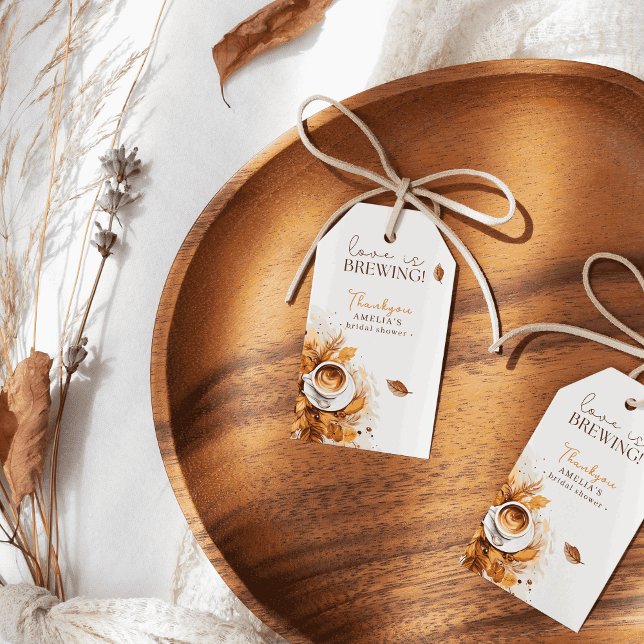 Étiquettes-cadeau Remerciement de Mariage Bohème Fleurie Café (Créateur téléchargé)