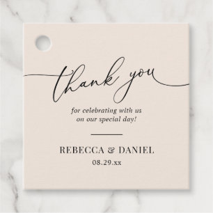 Étiquettes Cadeau Remerciement de mariage élégant boho terreux rose