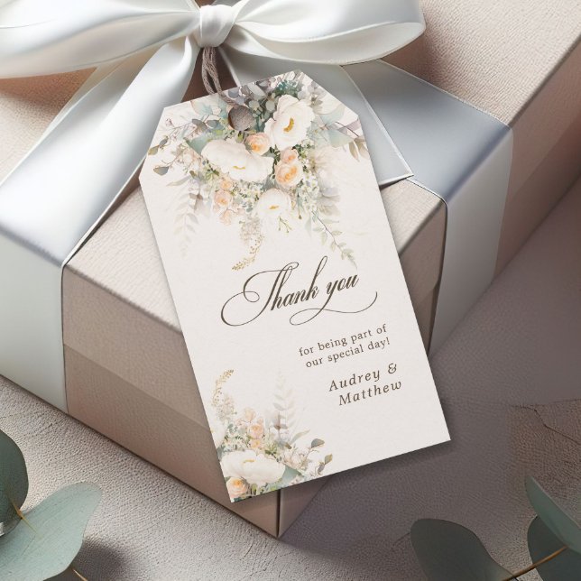 Étiquettes-cadeau Remerciement de mariage floral Boho  (Créateur téléchargé)