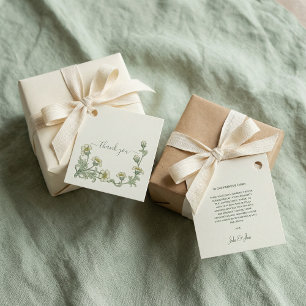 Étiquettes Cadeau Remerciement de mariage floral botanique vert saug