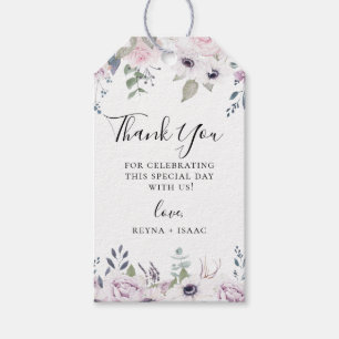 Étiquettes-cadeau Remerciement de mariage floral de jardin poussiére