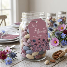 Remerciement de mariage floral violet et bleu Mood