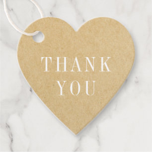 Étiquettes Cadeau Remerciement de mariage Kraft rustique