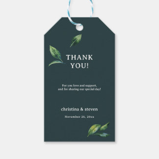Étiquettes-cadeau Remerciement de mariage minimaliste avec verdure s