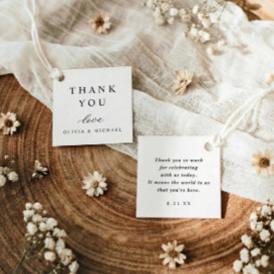 Étiquettes Cadeau Remerciement de mariage minimaliste simple classiq