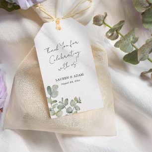 Étiquettes-cadeau Remerciement de mariage moderne à l'eucalyptus