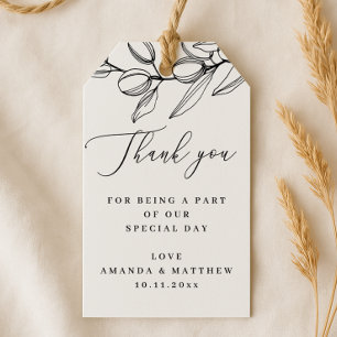 Étiquettes-cadeau Remerciement de mariage olive   Botanique méditerr