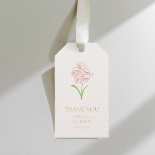 Étiquettes-cadeau Remerciement de mariage Rose rose poudré