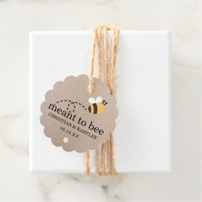Étiquettes Cadeau Remerciement de mariage Rustique Meant To Bee (En situation)