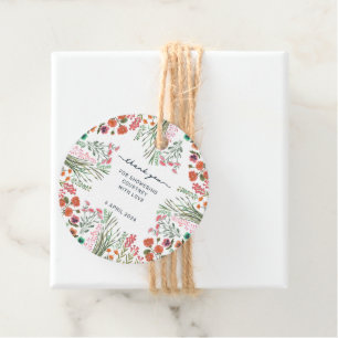 Étiquettes Cadeau Remerciement de mariage Wildflower