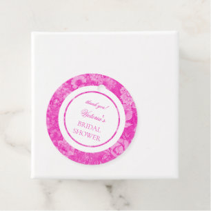Étiquettes Cadeau Remerciement de shower de mariage floral rose vif