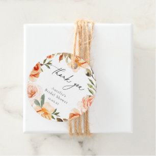 Étiquettes Cadeau Remerciement Floral Automnal Terrien