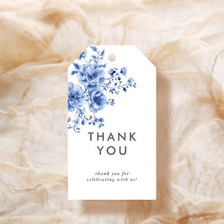 Étiquettes-cadeau Remerciement floral chinoiserie aquarelle