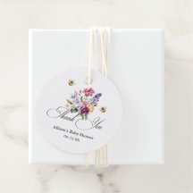 Remerciement floral coloré pour Baby Shower Bee