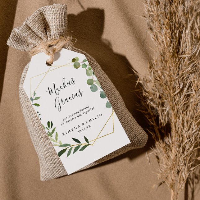 Étiquettes-cadeau Remerciement Mariage Feuilles Vertes Tropicales Es (Créateur téléchargé)