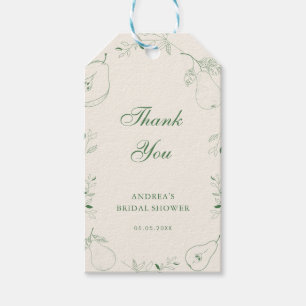 Étiquettes-cadeau Remerciement Mariage Vert Poire Parfaite