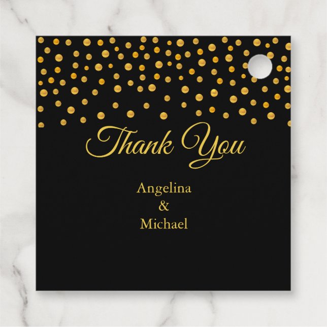 Étiquettes Cadeau Remerciement Moderne Confitte d'Or (Dos)