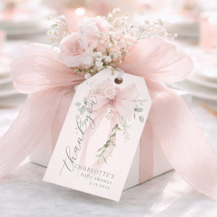 Étiquettes-cadeau Remerciement pour Baby Shower au thème Ruban Fanta