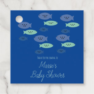 Étiquettes Cadeau Remerciement pour Baby Shower Bébé Nageant Dans Un