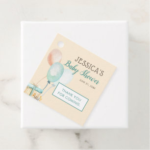 Étiquettes Cadeau Remerciement pour Baby Shower Bohème Ballons et Ca