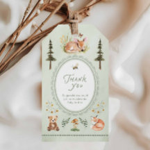 Remerciement pour Baby Shower Bois de Sage Vert