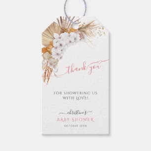 Étiquettes-cadeau Remerciement pour Baby Shower Chic Boho Terracotta