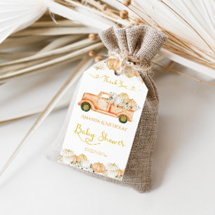Étiquettes-cadeau Remerciement pour Baby Shower d'Automne avec Citro