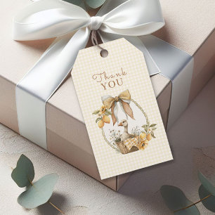 Étiquettes-cadeau Remerciement pour Baby Shower Dindeau Citron Aquar