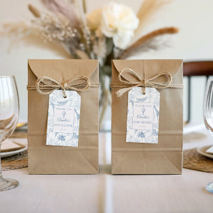 Étiquettes-cadeau Remerciement pour Baby Shower Dusty Blue Safari Ju