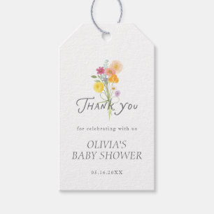 Étiquettes-cadeau Remerciement pour Baby Shower Floral Bloom