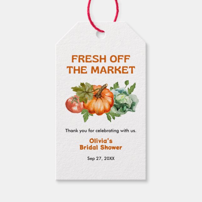 Étiquettes-cadeau Remerciement pour Baby Shower Fresh Off The Market (Devant)