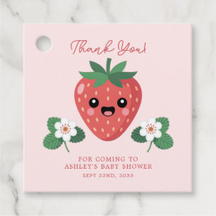 Étiquettes Cadeau Remerciement pour Baby Shower Kawaii Strawberry