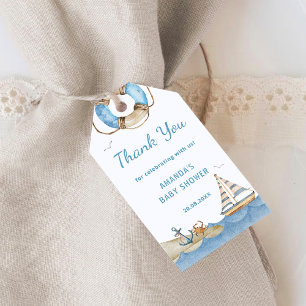 Étiquettes-cadeau Remerciement pour Baby Shower Nautical Boy