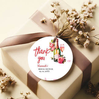 Étiquettes Cadeau Remerciement pour Baby Shower Petals And Prosecco