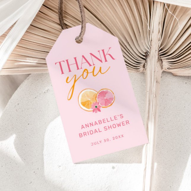 Étiquettes-cadeau Remerciement pour Baby Shower Rose Main Squeeze (Créateur téléchargé)