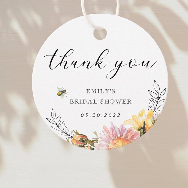 Étiquettes Cadeau Remerciement pour Baby Shower Rustique Fleur Sauva (Créateur téléchargé)