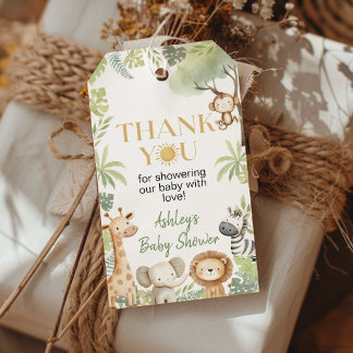 Étiquettes-cadeau Remerciement pour Baby Shower Safari Jungle Animal