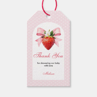 Étiquettes-cadeau Remerciement pour Baby Shower Strawberry Pink Coqu