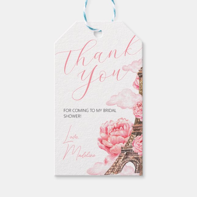 Étiquettes-cadeau Remerciement pour enterrement de vie de jeune fill (Devant)