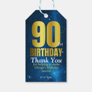 Étiquettes-cadeau Remerciement pour fête d'anniversaire 90 ans