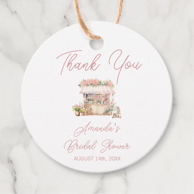 Étiquettes Cadeau Remerciement pour la Baby Shower Elle est Fraîche  (Devant)