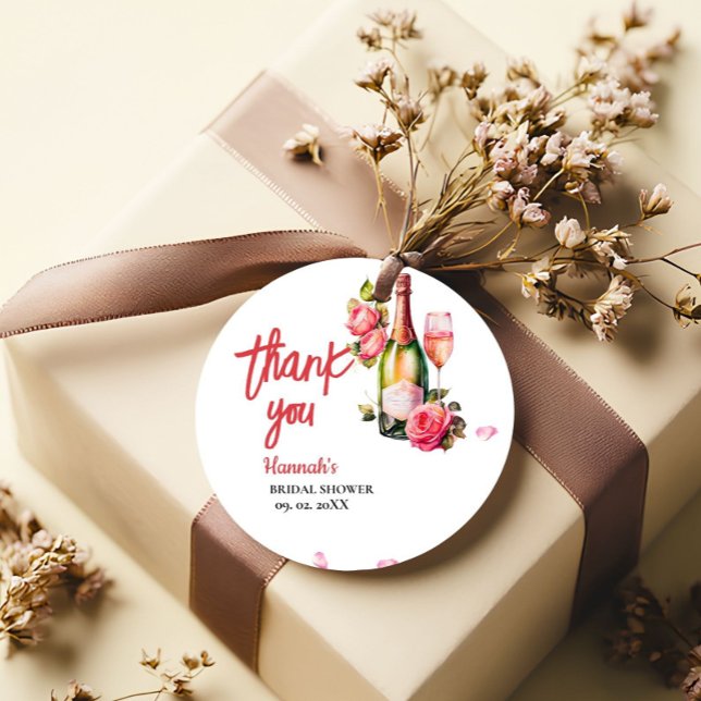 Étiquettes Cadeau Remerciement pour la fête de mariage Petals And Pr (Créateur téléchargé)