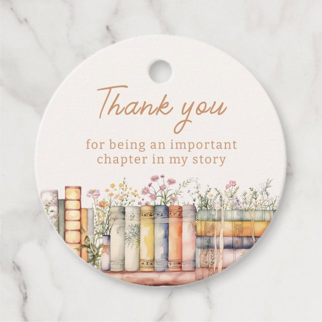 Étiquettes Cadeau Remerciement pour le thème du livre (Devant)