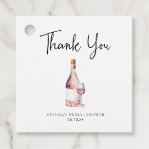 Étiquettes Cadeau Remerciement pour une Baby Shower autour de Vin Ro